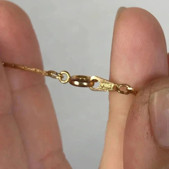 Vtg Goldtone Chain with Single Pearl Pendant - Picture 6 of 7